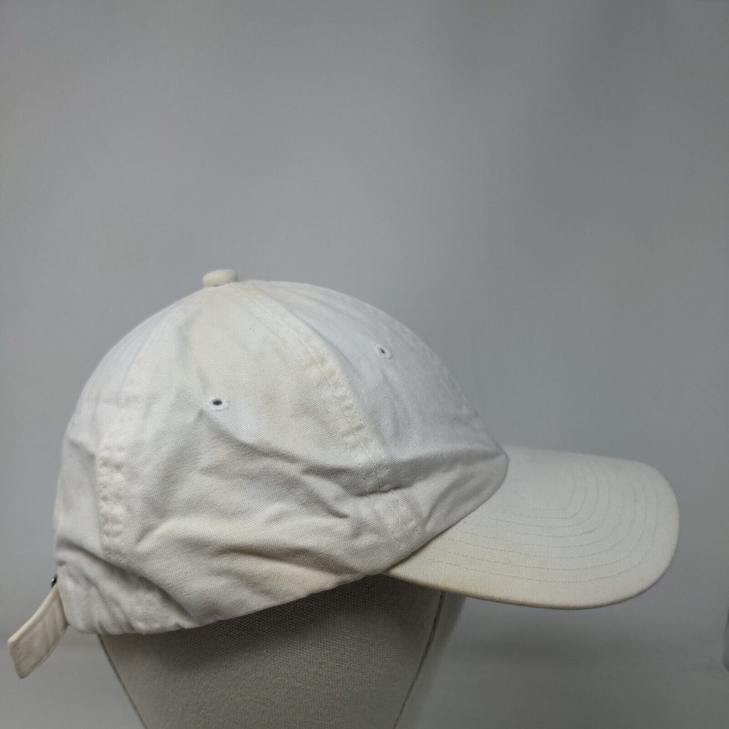 PUMA Slideback Hat White OSFA Adjustable Solid Vent Holes 6 Panel