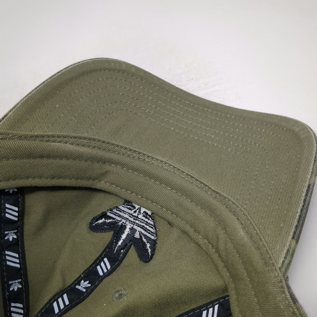 Adidas Baseball Cap Green Camo Trefoil One Size Slideback Hat Cotton Embroidered