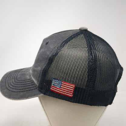 Signatures RAM Logo Trucker Hat Gray One Size Mesh Back American Flag Snapback
