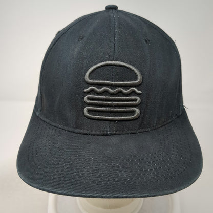 Shake Shack Snapback Black One Size Burger Embroidery Gray Underbrim Hat