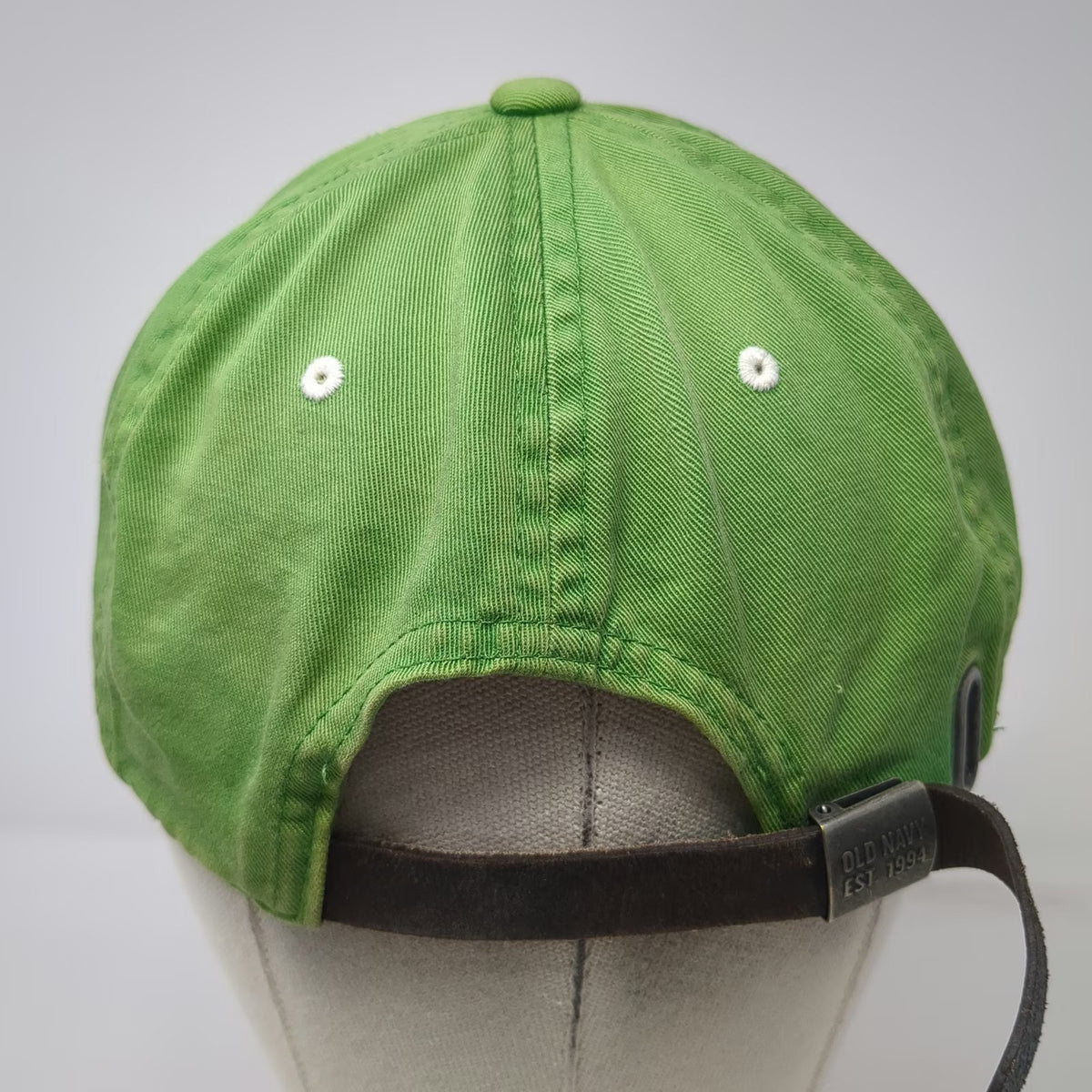 Old Navy Baseball Cap Green One Size Strapback Orange Under Brim Cotton Hat