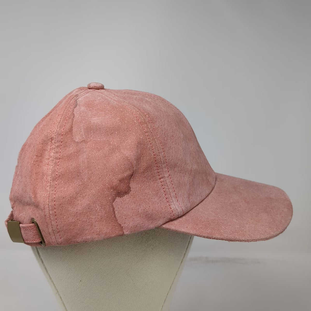 Wyeth Baseball Cap Pink One Size Leather Suede Adjustable Plain Blank Hat