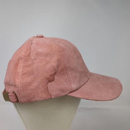Wyeth Baseball Cap Pink One Size Leather Suede Adjustable Plain Blank Hat
