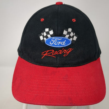 Nissun Baseball Cap Black Red One Size Ford Racing Checkered Flag Slideback Hat