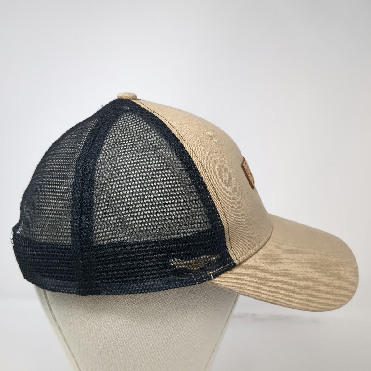 Locale Redfish Lake Lodge Trucker Hat Beige Black One Size Snapback Mesh Patch