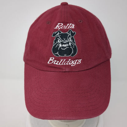 Rolla Bulldogs Strapback Hat Red One Size Adjustable Solid Big O Tires