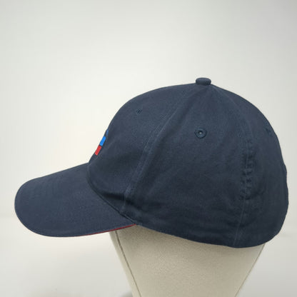 Chevron Baseball Cap Blue Red One Size Slideback Embroidered Logo Buckle Hat