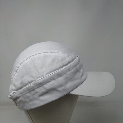 Unbranded Strapback 5 Panel Cap White OSFA Adjustable Blank Polyester Blend