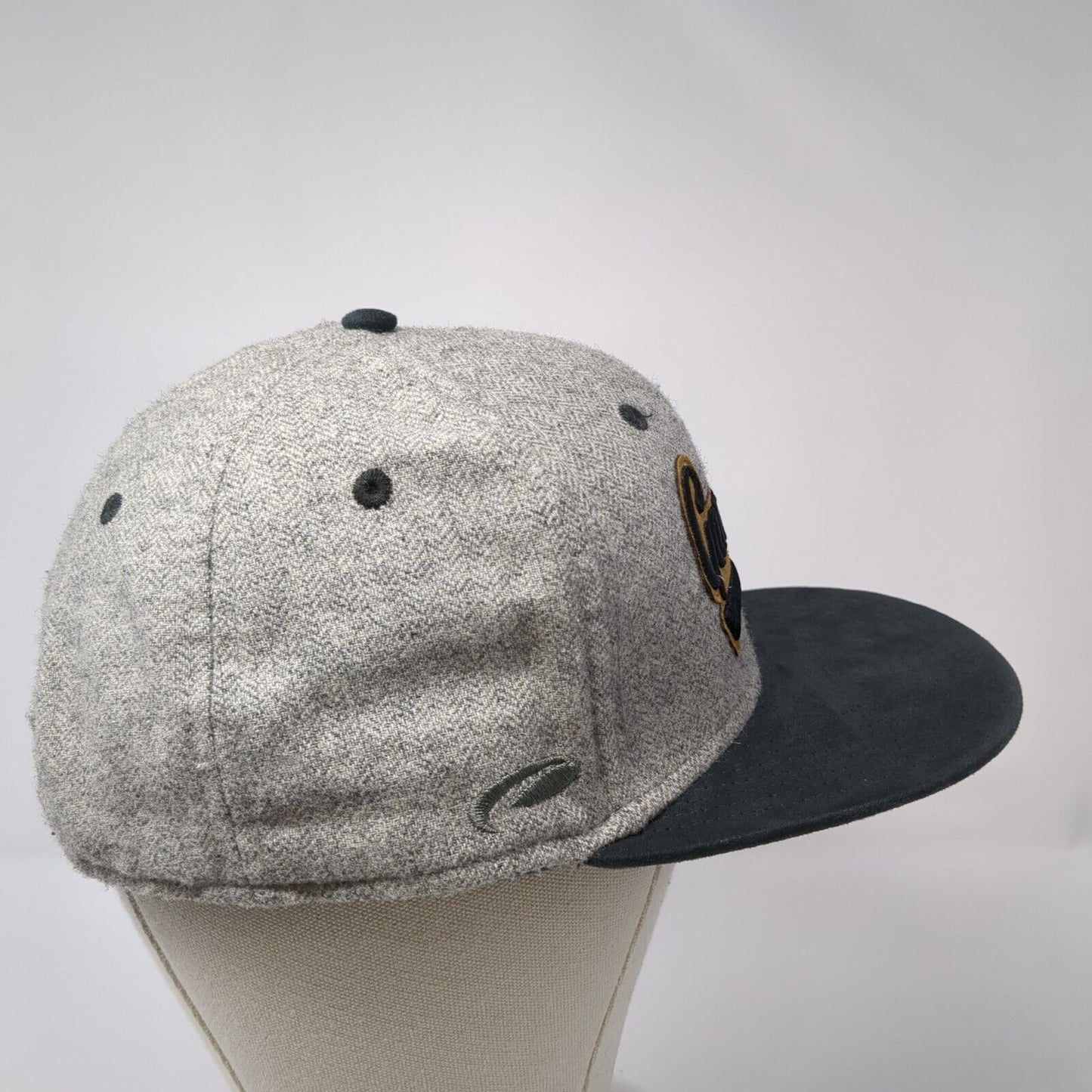 Gameday Patch Snapback Hat Gray One Size Adjustable Herringbone Pukka