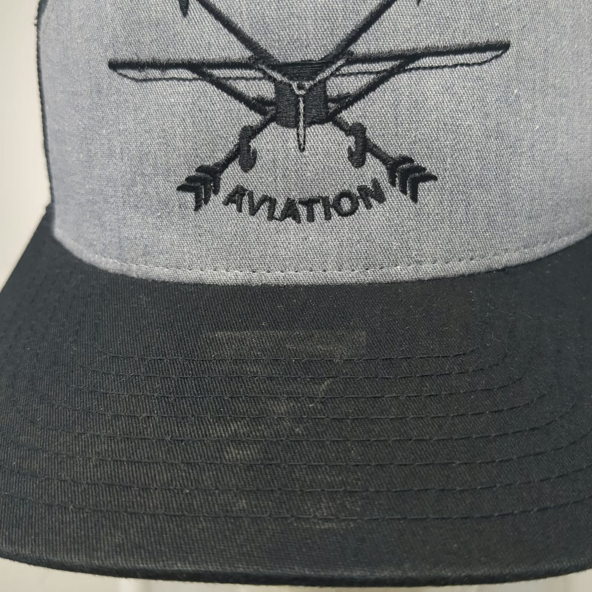 Richardson Trucker Hat Black One Size Dynamic Aviation Mesh Back Logo Snapback