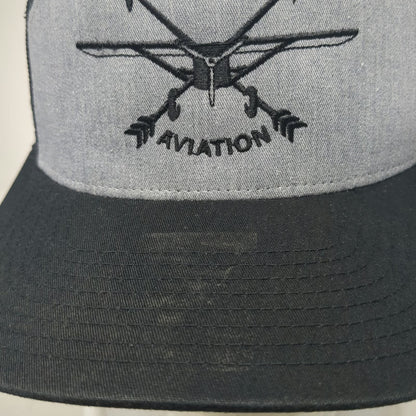 Richardson Trucker Hat Black One Size Dynamic Aviation Mesh Back Logo Snapback