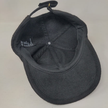 H&M Strapback Hat Solid Black XS/S Adjustable 6 Panel Blank Outdoor
