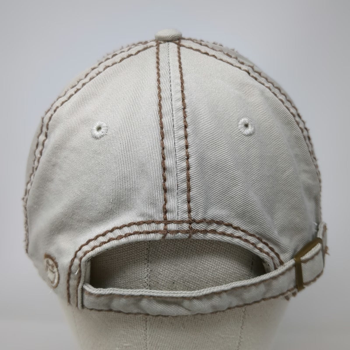 Life is Good Baseball Cap Beige One Size Adjustable Contrast Stitch Brown Hat