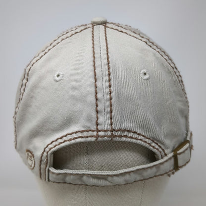 Life is Good Baseball Cap Beige One Size Adjustable Contrast Stitch Brown Hat
