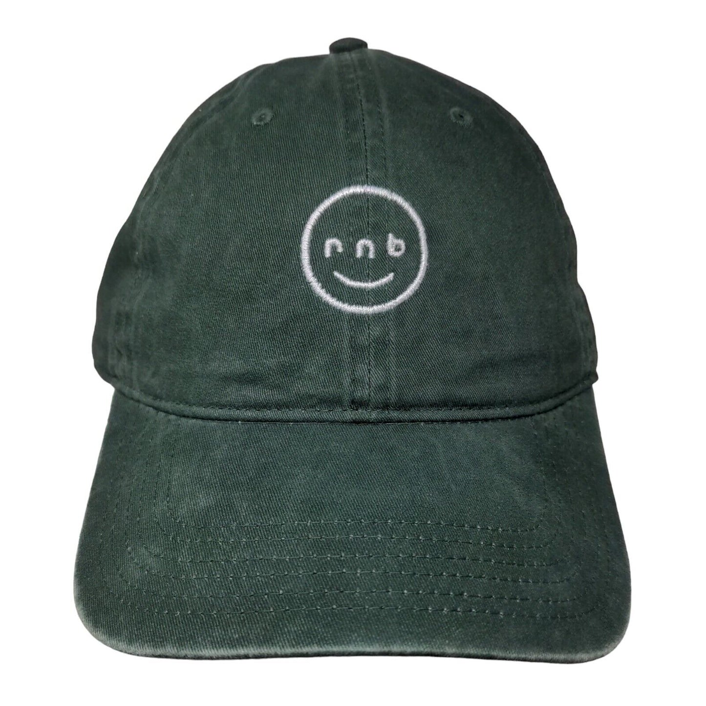 Otto Slideback Hat Green OSFM Embroidered Smiley Face Logo Emoji