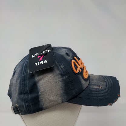 Honduras Roatan Slideback Hat Blue OS Adjustable Distressed W/Tags Lucky 7 USA