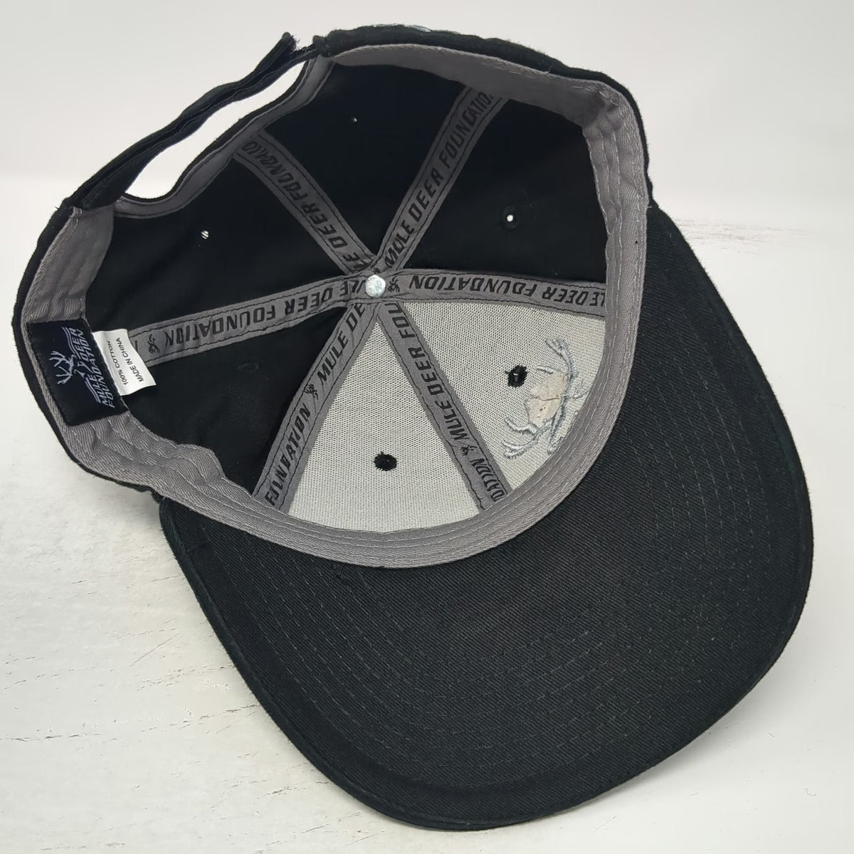 Mule Deer Foundation Baseball Cap Black One Size Strapback 1988 Deer Logo Hat