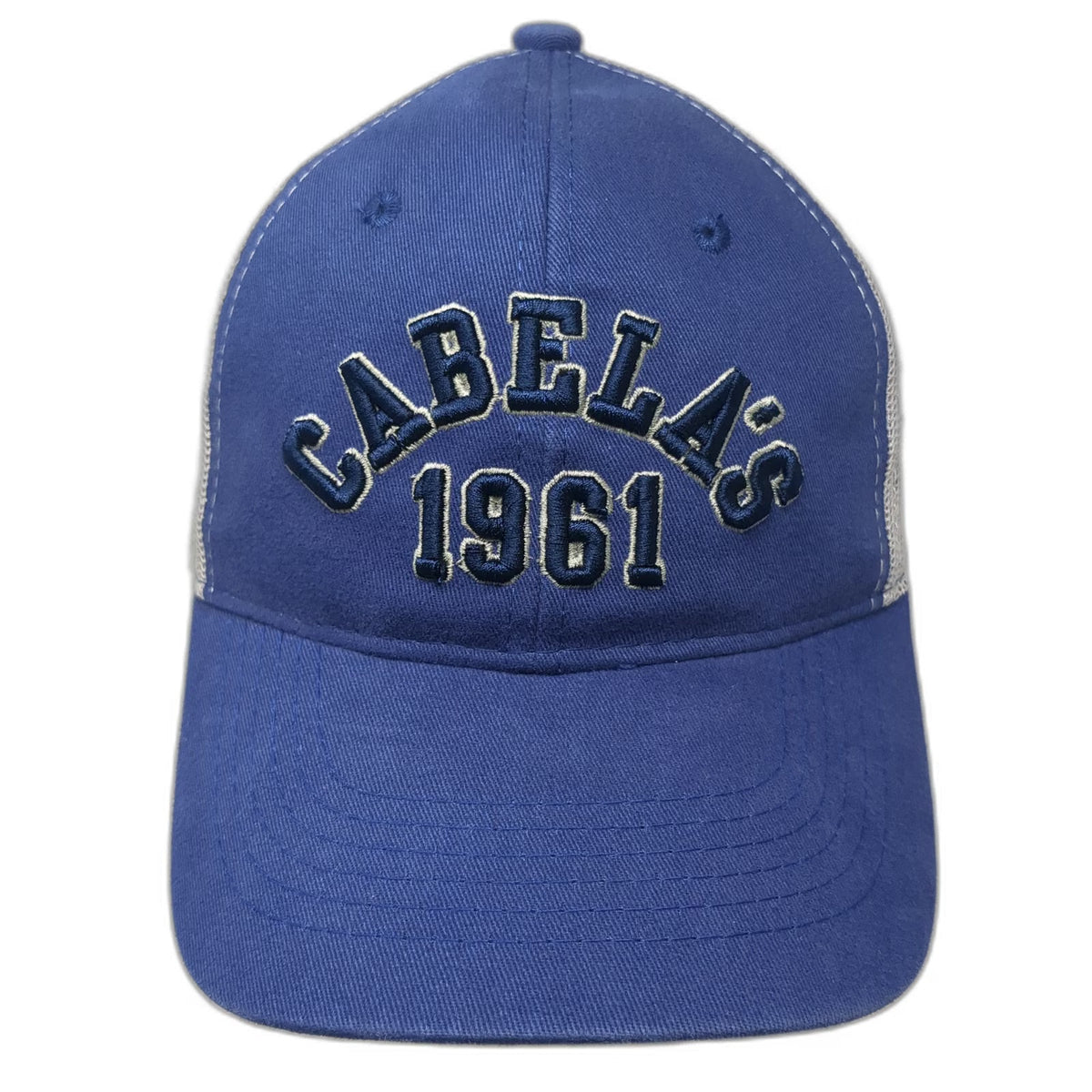 Cabela's Trucker Hat Blue One Size Snapback 1961 Mesh Back Embroidered Logo
