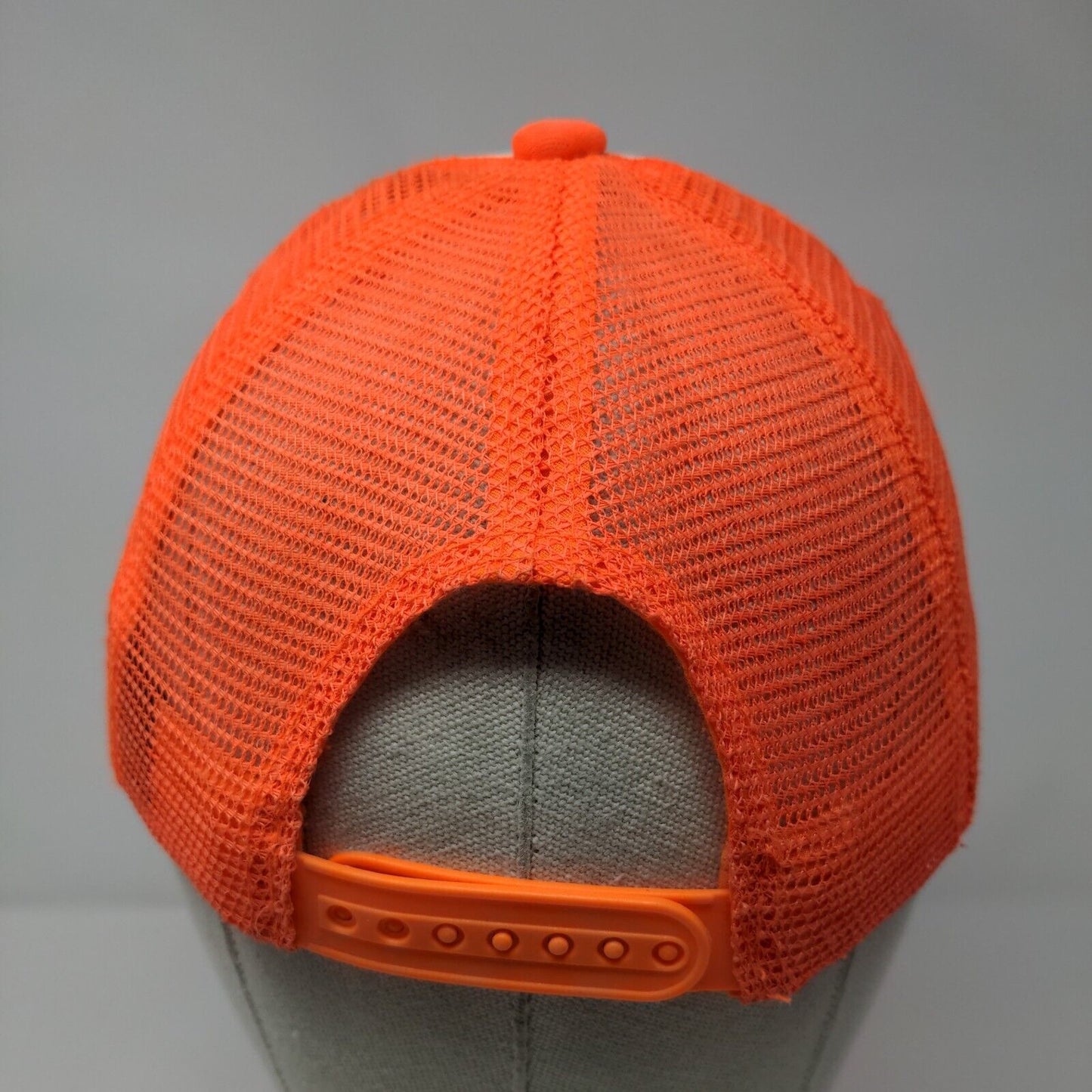 Cali Bear Snapback Mesh Back Trucker Hat Orange One Size Embroidered