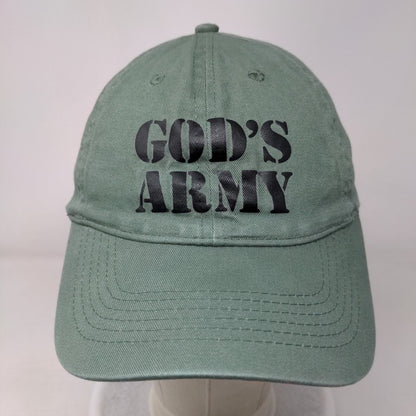 God's Army Strapback Hat Green One Size Adjustable 6 Panel Big X
