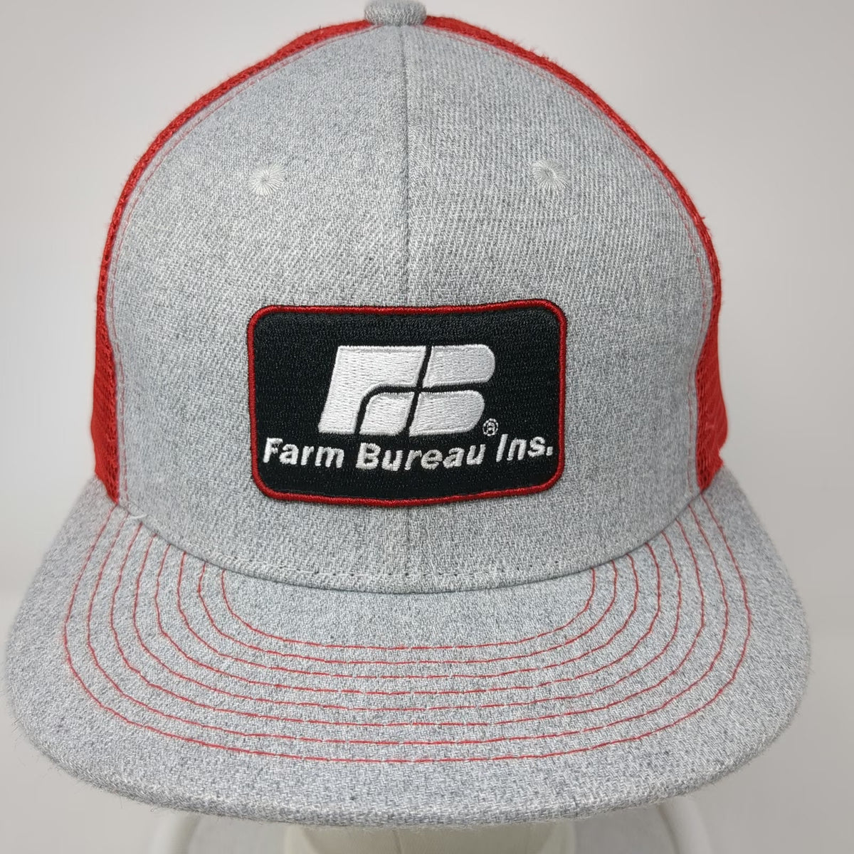 Buck's Bags Trucker Hat Gray Red One Size Farm Bureau Ins Idaho Mesh Snapback