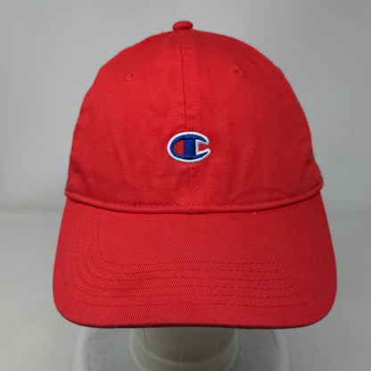 Champion C Logo Slideback Hat Red OSFA Adjustable Embroidered 6 Panel