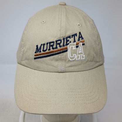 Harriton Baseball Cap Hat Beige One Size Murrieta California Strapback Cotton