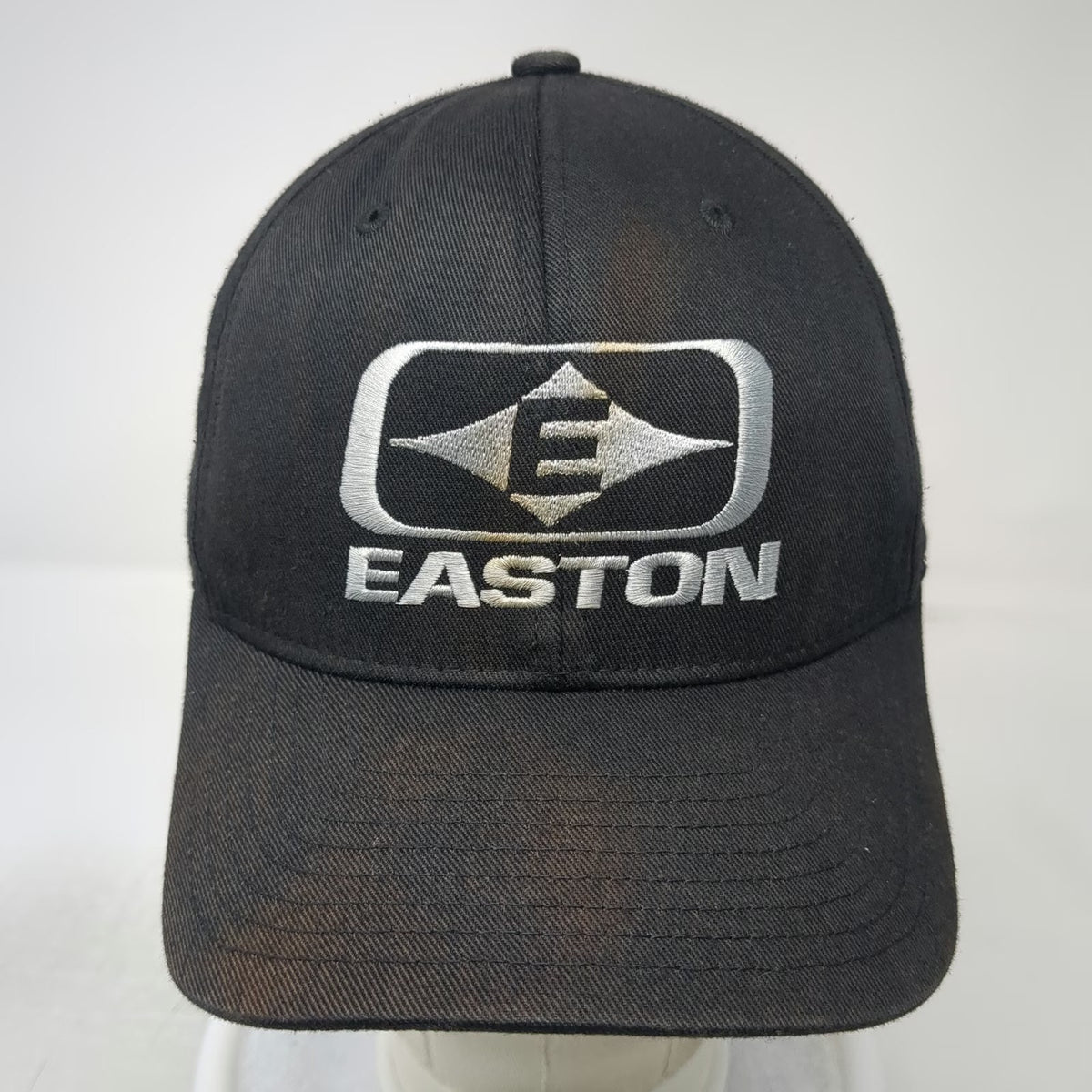 Easton Baseball Cap Black M Embroidered Logo Flexfit Yupoong Curved Brim Hat