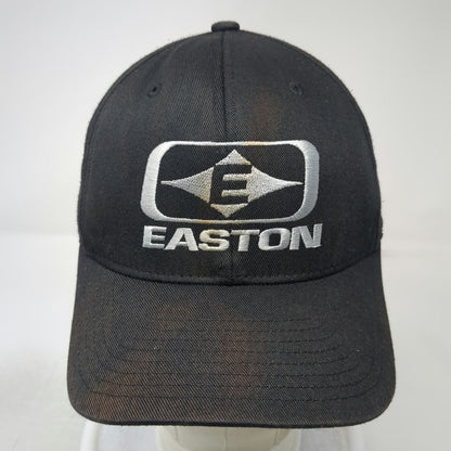 Easton Baseball Cap Black M Embroidered Logo Flexfit Yupoong Curved Brim Hat