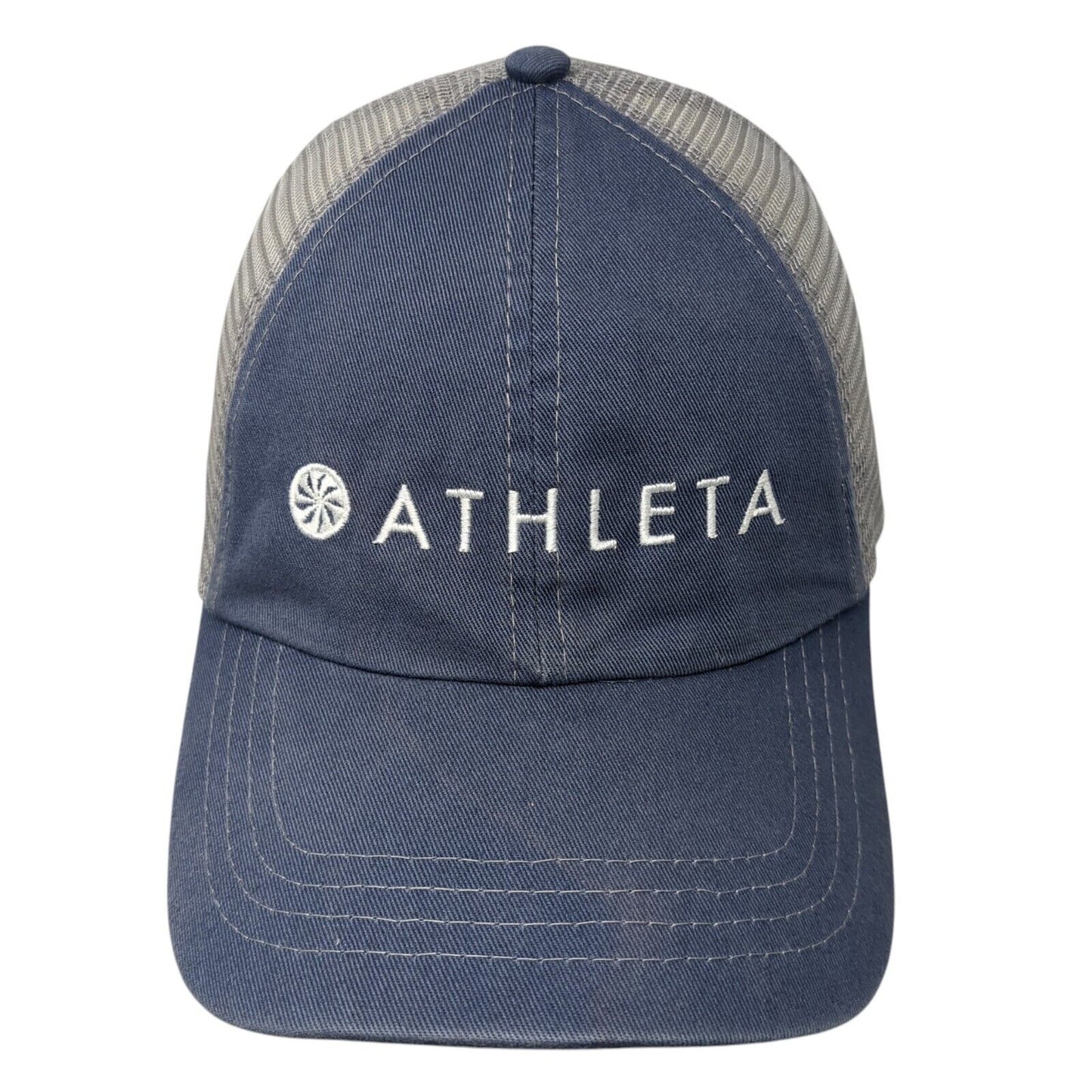 Athleta Strapback Trucker Hat Blue One Size Adjustable Mesh Back Paramount