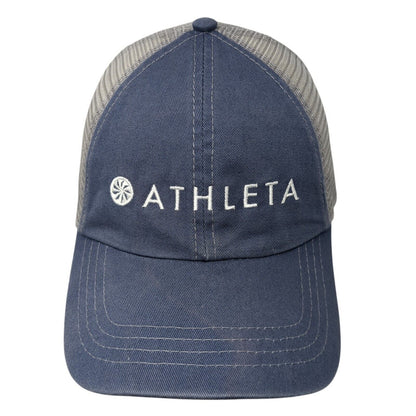 Athleta Strapback Trucker Hat Blue One Size Adjustable Mesh Back Paramount