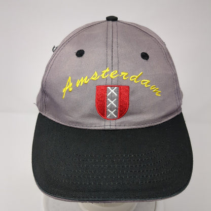 Amsterdam Holland Slideback Hat Gray Size 59cm Adjustable Embroidered Cotton