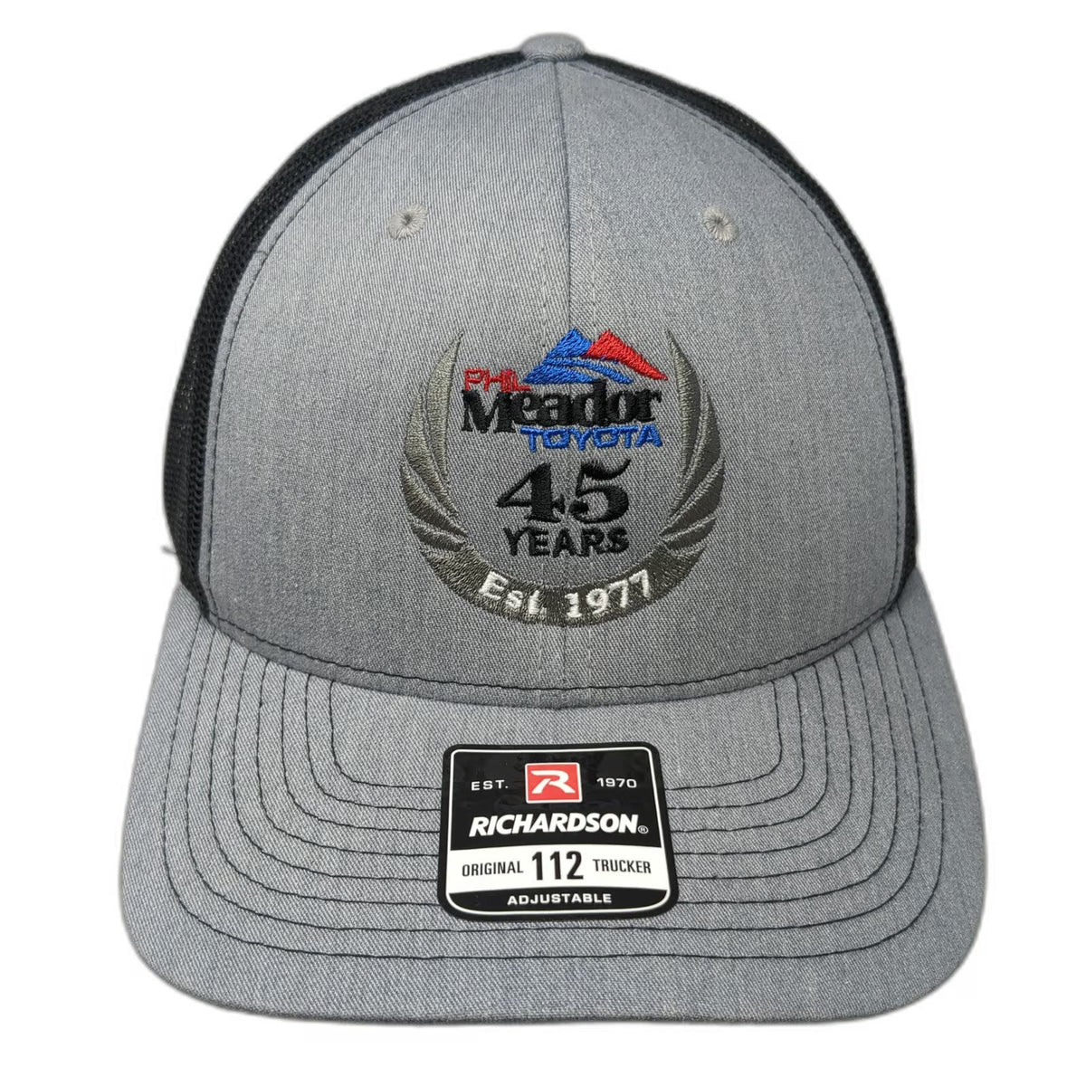 Richardson 112 Trucker Hat Gray One Size Phil Meador Toyota 45 Years Snapback
