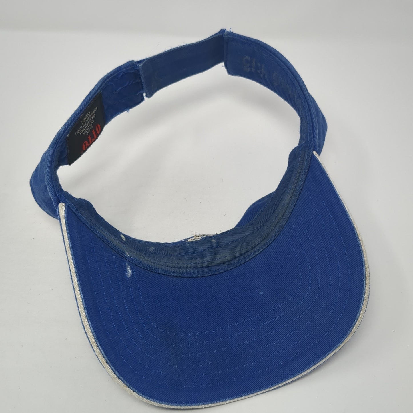 Otto Strapback Visor Hat Blue One Size Adjustable Embroidered Logo