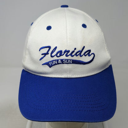 More Sales Snapback White Blue One Size Florida Fun Sun Embroidered Cotton Hat