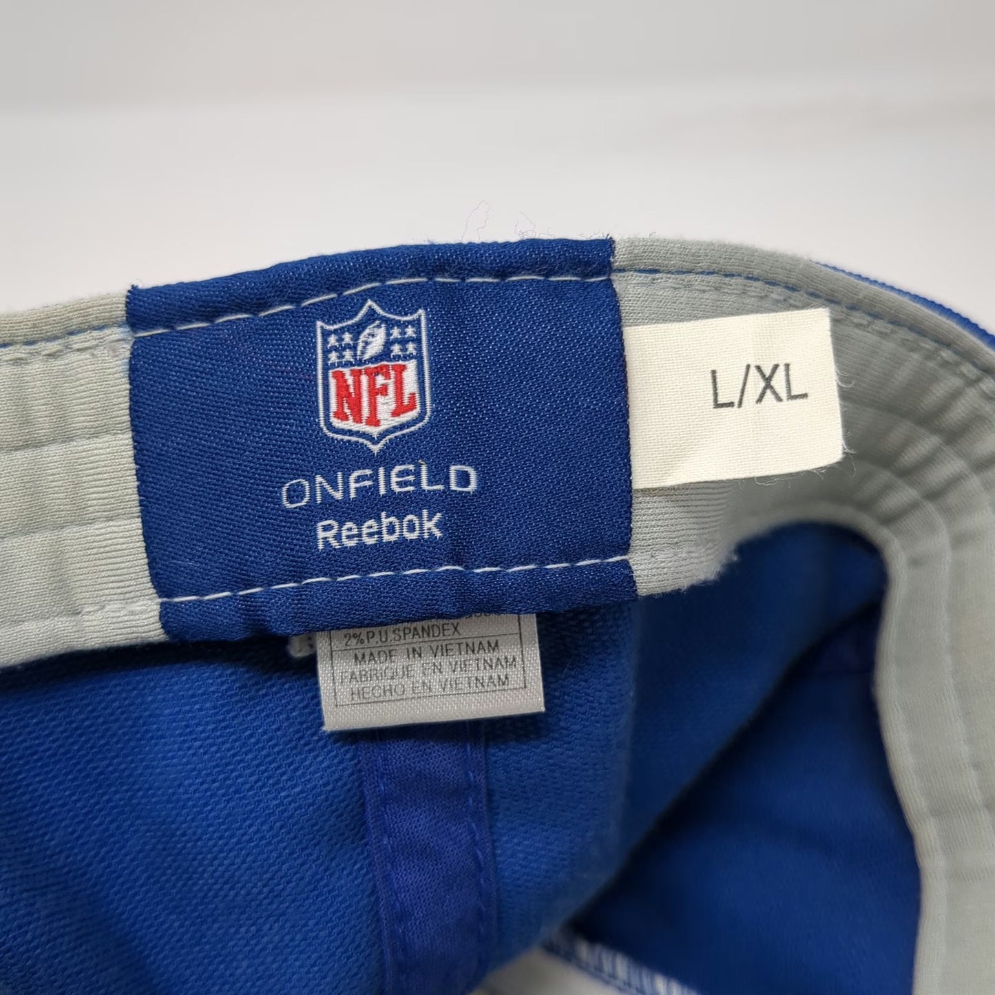 New York Giants NFL Reebok Baseball Cap Blue Red White XL Onfield Stretch Hat