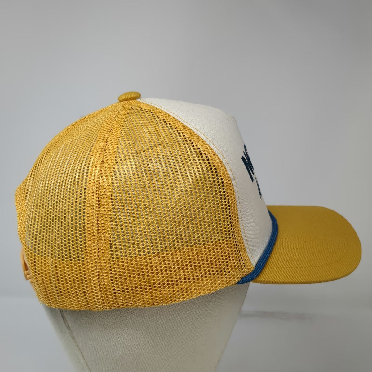 Questionables Trucker Hat Yellow White Blue One Size Not Slim Kinda Shady Rope