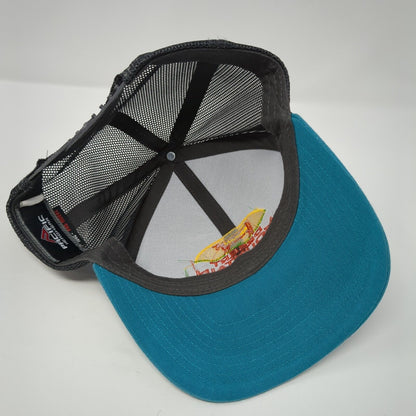 Akaushi Desert Mountain Snapback Mesh Back Trucker Hat Blue One Size