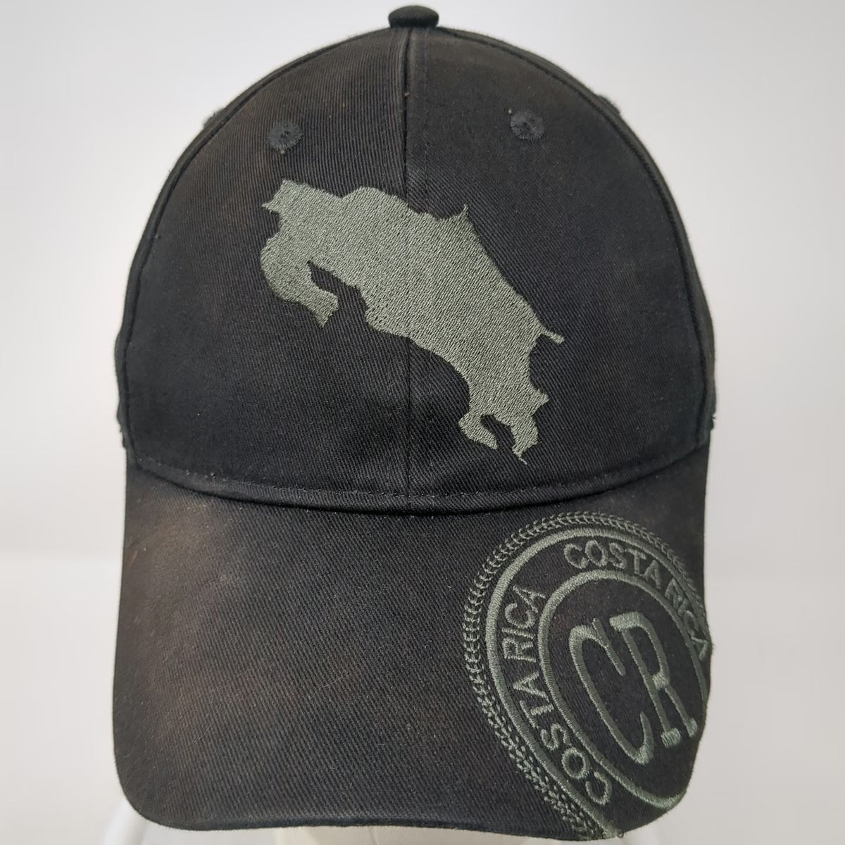 Robin Ruth Costa Rica Baseball Cap Black One Size Map Pura Vida Strapback Hat