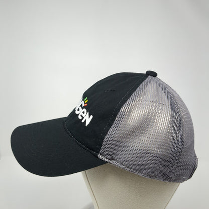 IntelliGen Strapback Trucker Hat Black One Size Adjustable Mesh Back Outdoor Cap