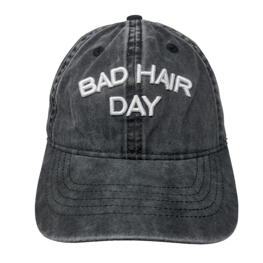 Bad Hair Day Slideback Hat Black OSFM Embroidered Adjustable 6 Panel