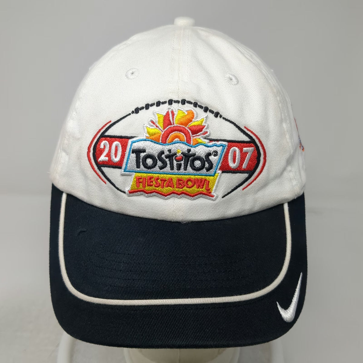 Nike Boise State Broncos NCAA 2007 Fiesta Bowl White OSFM Strapback Hat Football