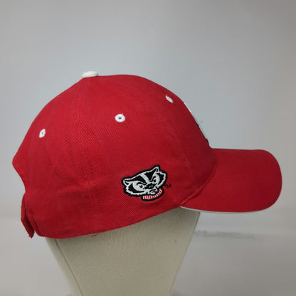 Wisconsin Badgers NCAA HMI Cap Red One Size White Black Strapback Embroidered