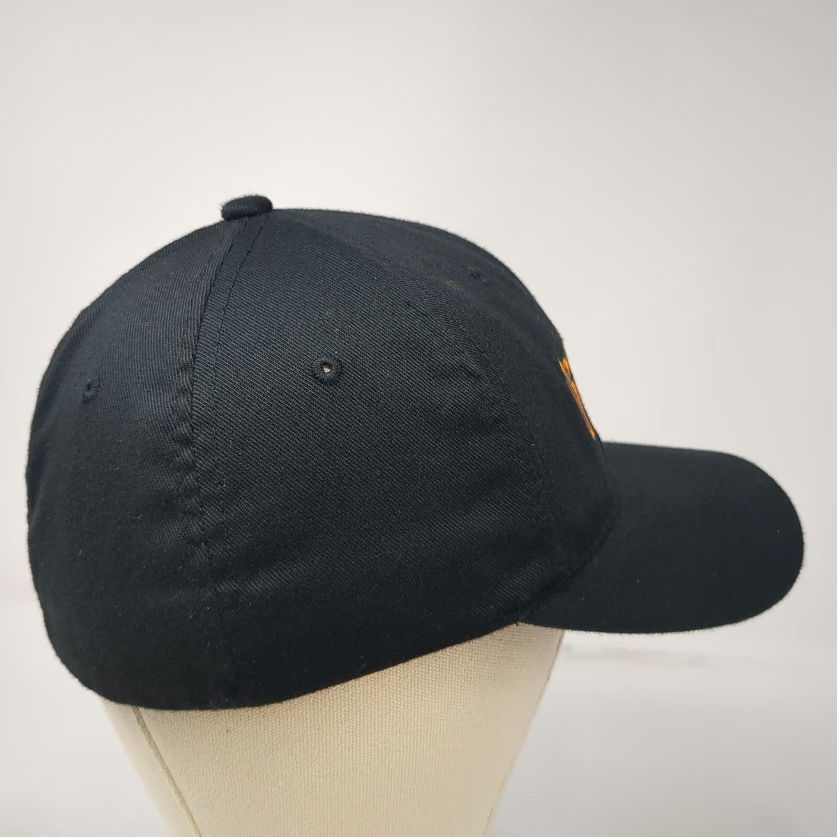Flexfit Baseball Cap Black M Orange Blossom Junction Embroidery Fitted Logo Hat