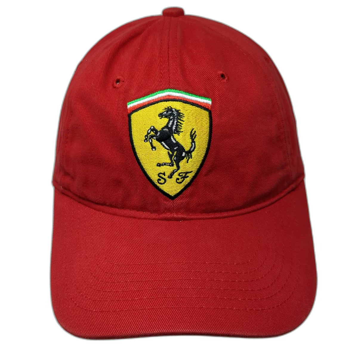 Ferrari Baseball Cap Red One Size Scuderia Shield Logo Embroidered Slideback Hat