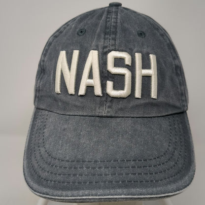 The Nash Collection Logo Baseball Cap Blue One Size Embroidered Washed Slideback