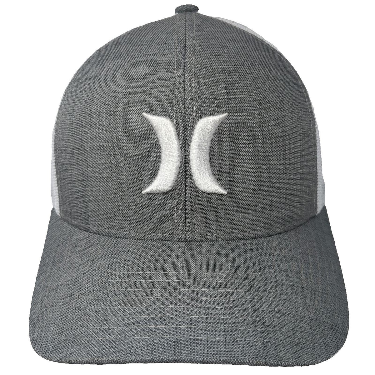 Hurley Trucker Hat Gray One Size White Logo Snapback Mesh Baseball Cap Yupoong