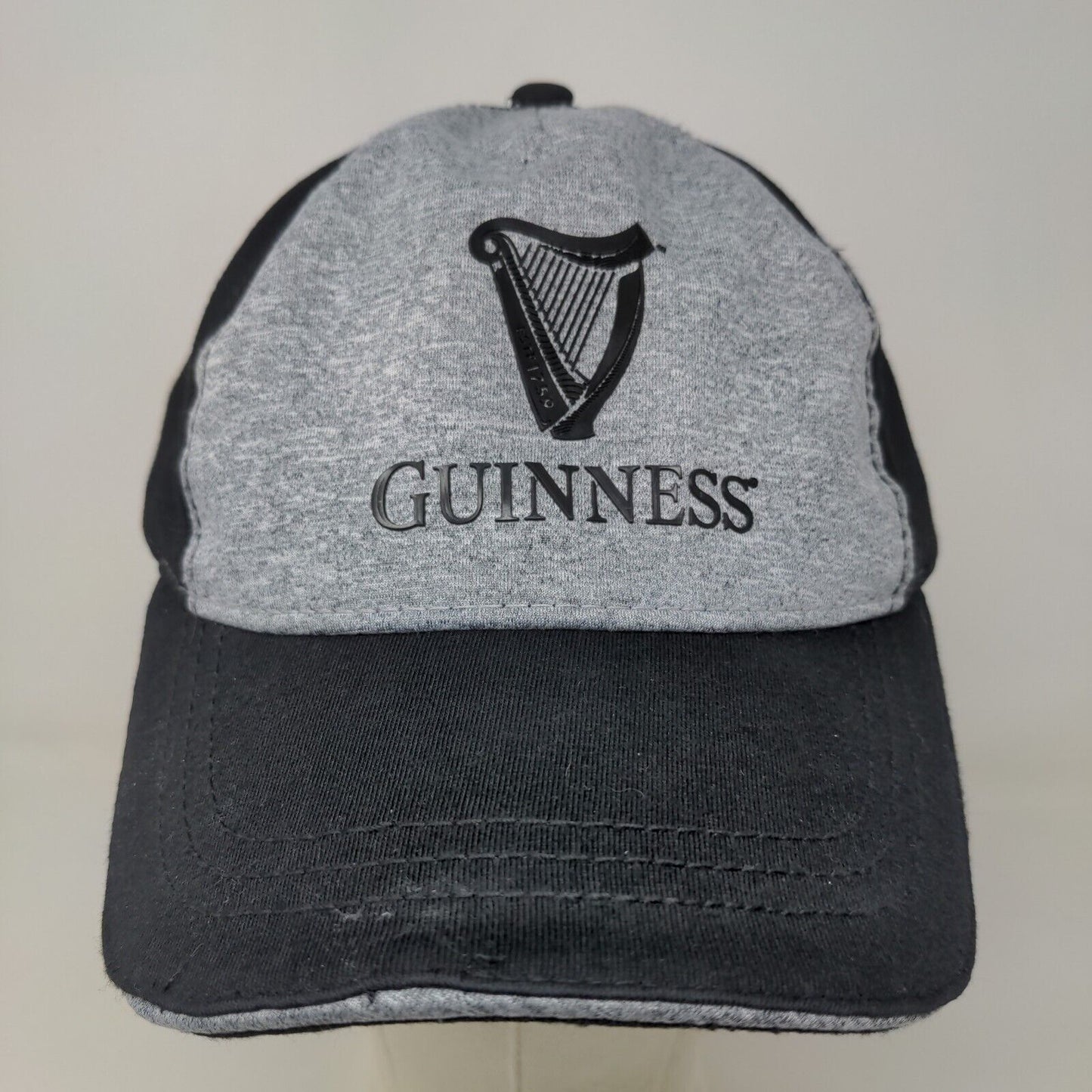 Guinness Men's Slideback Hat Black Gray Adjustable Official Logo