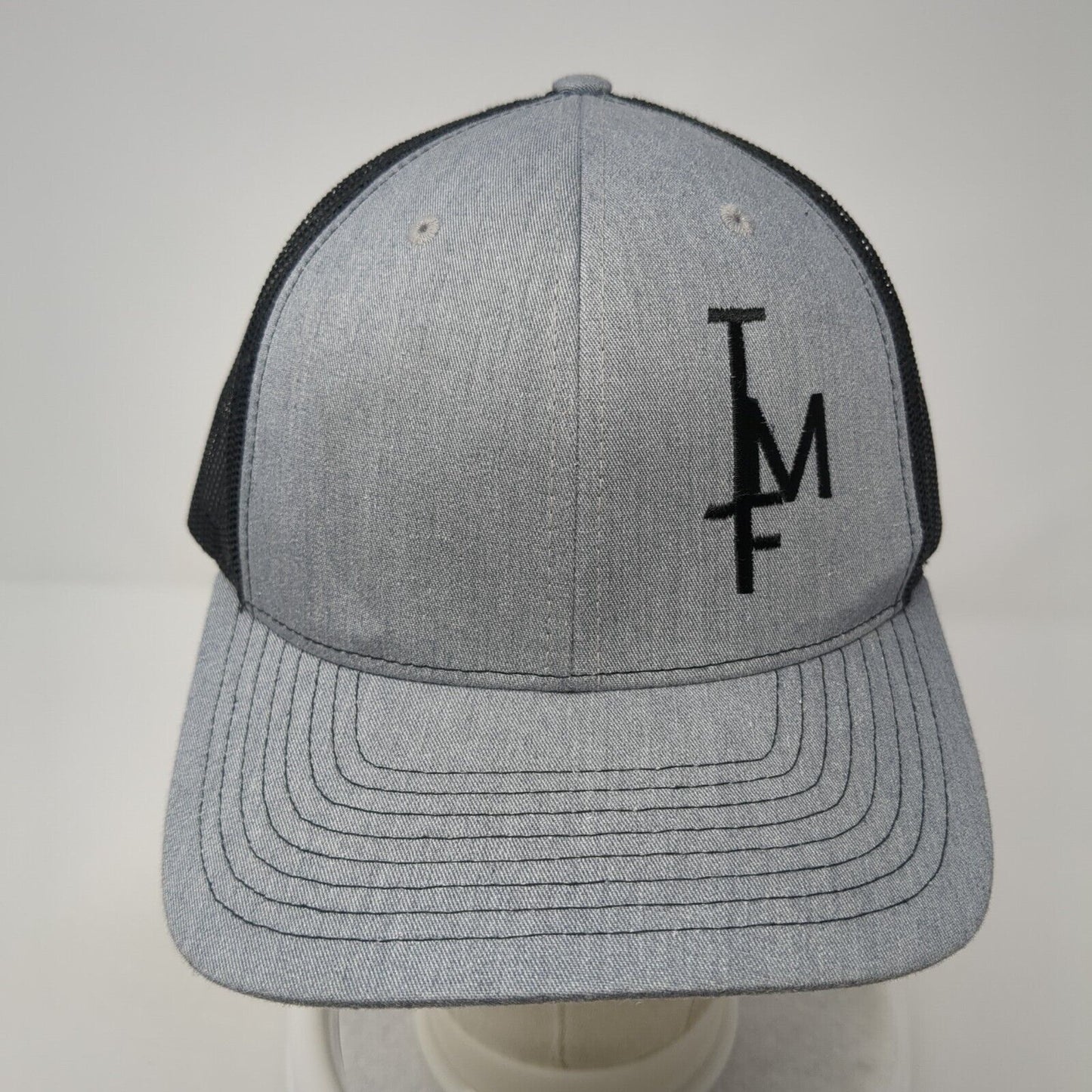 Richardson Snapback Mesh Back Trucker Hat Gray One Size Embroidered Letters