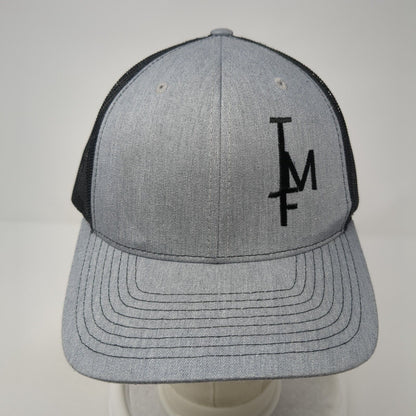 Richardson Snapback Mesh Back Trucker Hat Gray One Size Embroidered Letters